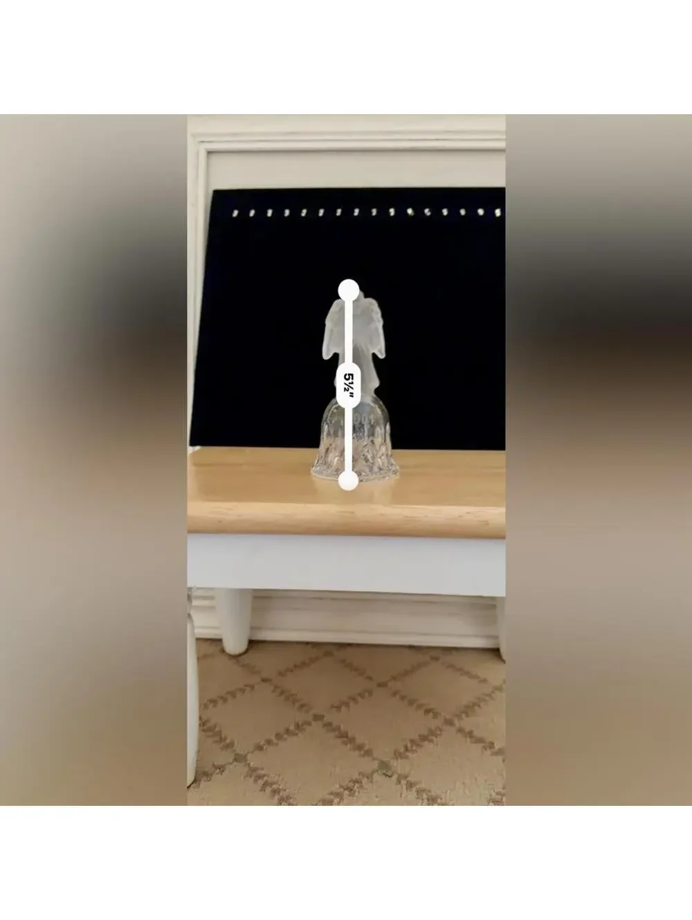 vintage frosted angel sits atop a crystal bell etched with the year 2001.